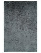 Ready To Ship Hand Woven High Pile Shag Charcoal Soft Viscose Rug