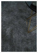 Ready To Ship Hand Woven High Pile Shag Charcoal Soft Viscose Rug
