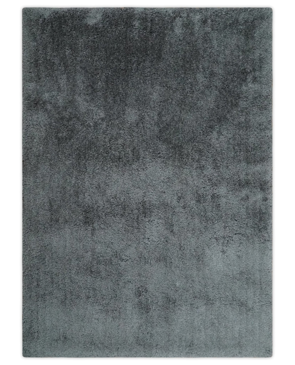 Ready To Ship Hand Woven High Pile Shag Charcoal Soft Viscose Rug