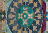 Ready to Ship Peach And Teal Traditional Hand Knotted 8x10 Wool Rug