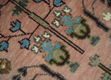 Ready to Ship Pink, Olive and Beige Tree of life Vintage Traditional Wool Rug