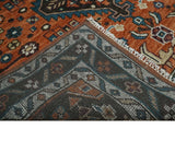 Ready to ship Rust, Ivory and Brown Oriental Traditional Area Rug