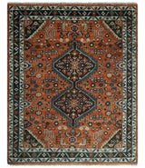Ready to ship Rust, Ivory and Brown Oriental Traditional Area Rug