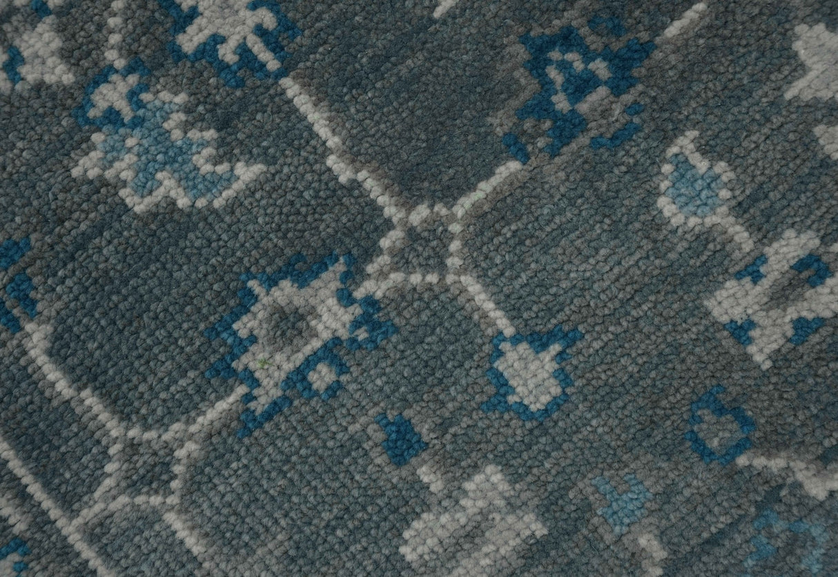 Ready to ship Traditional Gray And Blue 2.8x6 Wool Rug