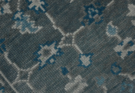Ready to ship Traditional Gray And Blue 2.8x6 Wool Rug