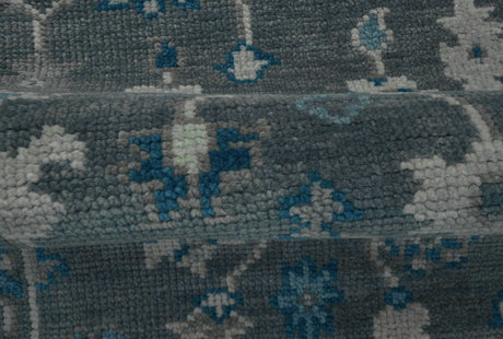 Ready to ship Traditional Gray And Blue 2.8x6 Wool Rug