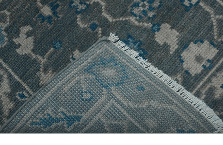 Ready to ship Traditional Gray And Blue 2.8x6 Wool Rug