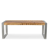 Reclaimed Wood Bench with Silver Metal Legs-Bench-Parc Decor