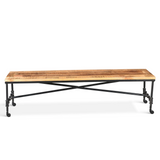 Reclaimed Wood Bench with wheels