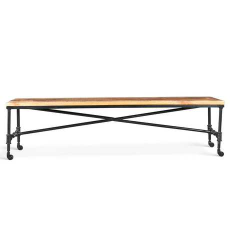 Reclaimed Wood Bench with wheels-Bench-Parc Decor