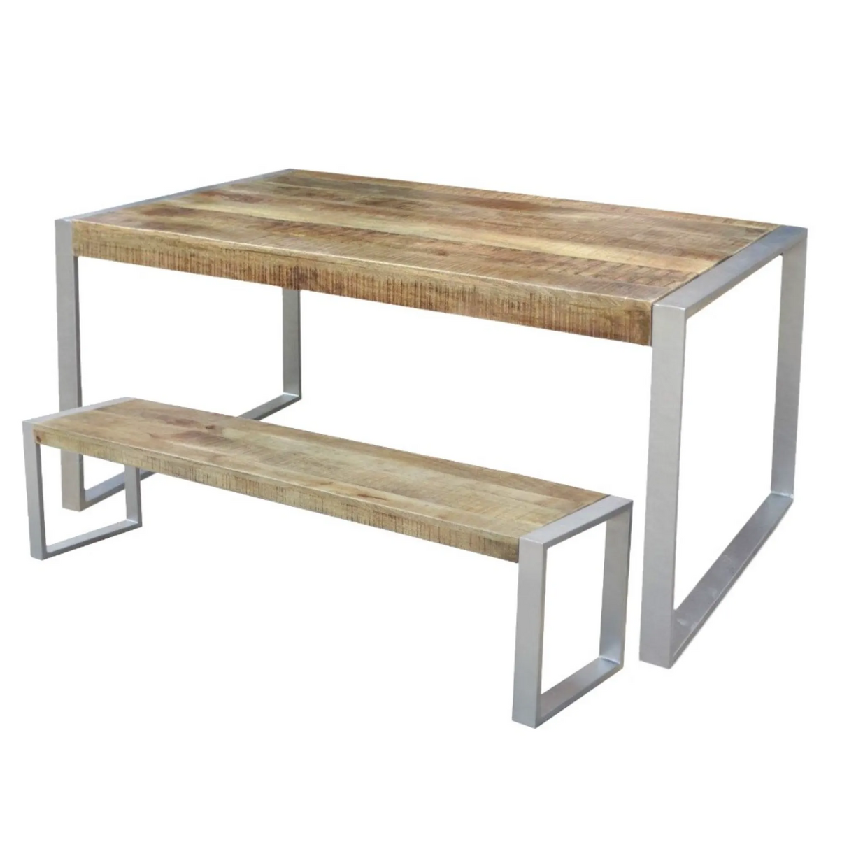 Reclaimed Wood Dining Table with Silver Metal Legs-Dining Table-Parc Decor