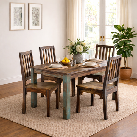 Reclaimed Wood Rustic Multicolor Chair Set of 2-Chair-Parc Decor