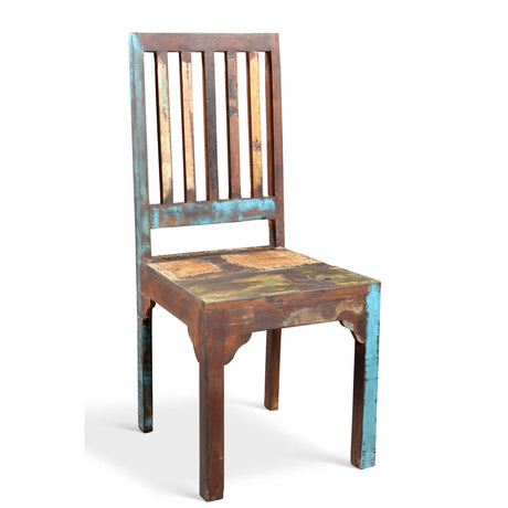 Reclaimed Wood Rustic Multicolor Chair Set of 2-Chair-Parc Decor