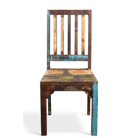 Reclaimed Wood Rustic Multicolor Chair Set of 2-Chair-Parc Decor