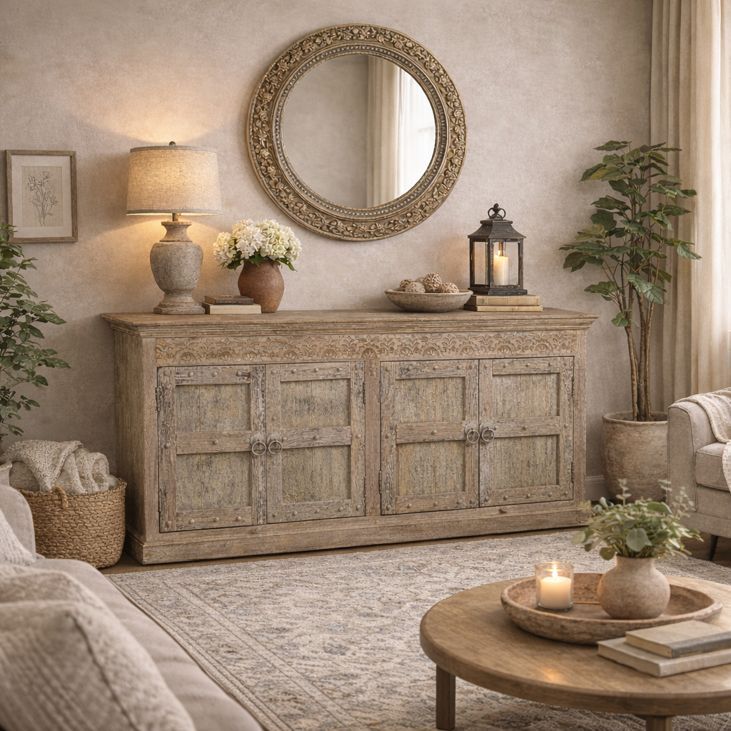 Reclaimed Wood Sideboard with 4 Doors