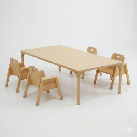 Rectangular Adjustable Kids Classroom Table – 60"×30", 13" to 17" Height