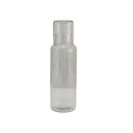 Recycled Glass Decanter with Drinking Glass, Set of 2