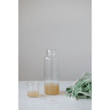 Recycled Glass Decanter with Drinking Glass, Set of 2-Pitchers-Parc Decor