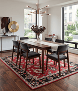 Red and Black Hand Knotted Traditional Oushak Custom made wool Area Rug