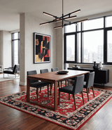 Red and Black Hand Knotted Traditional Oushak Custom made wool Area Rug