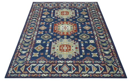 Red, Brown and Olive Traditional Hand knotted Custom Made Wool Area Rug