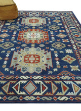 Red, Brown and Olive Traditional Hand knotted Custom Made Wool Area Rug