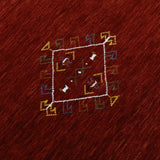 Red Center Medallion Tribal Design Hand Loomed Wool Area Rug