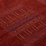 Red Center Pattern Hand Loomed Wool Area Rug