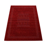 Red Center Pattern Hand Loomed Wool Area Rug