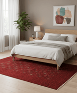 Red Center Pattern Hand Loomed Wool Area Rug