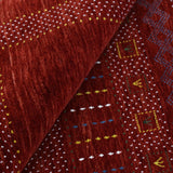 Red Center Pattern Hand Loomed Wool Area Rug