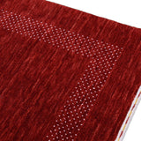 Red Contemporary Center Design Hand Loomed Wool Area Rug