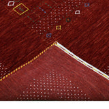 Red Contemporary Center Design Hand Loomed Wool Area Rug