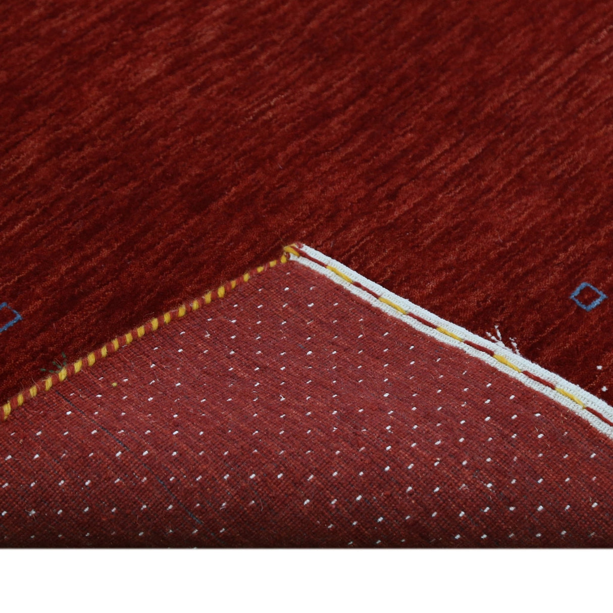 Red Gabbeh Border Design Hand Loomed Wool Area Rug