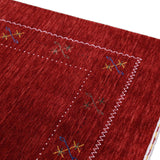 Red Gabbeh Border Design Hand Loomed Wool Area Rug