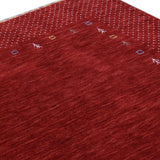 Red Gabbeh Border Design Hand Loomed Wool Area Rug