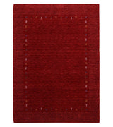 Red Gabbeh Border Design Hand Loomed Wool Area Rug