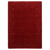 Red Gabbeh Border Design Hand Loomed Wool Area Rug