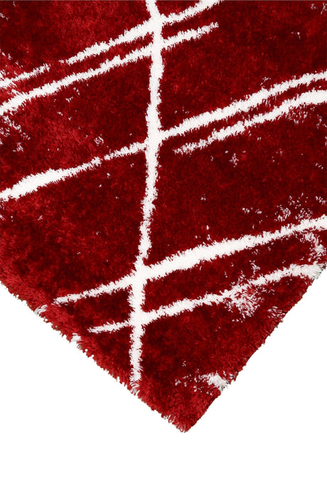 Red Modern Geometrical Design 5x7 Area Rug
