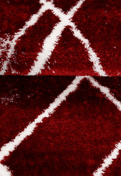 Red Modern Geometrical Design 5x7 Area Rug