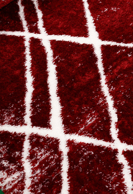 Red Modern Geometrical Design 5x7 Area Rug