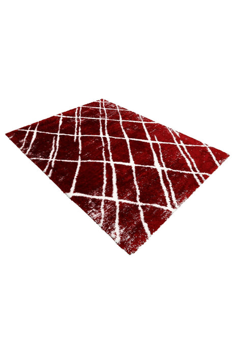 Red Modern Geometrical Design 5x7 Area Rug