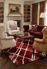 Red Modern Geometrical Design 5x7 Area Rug