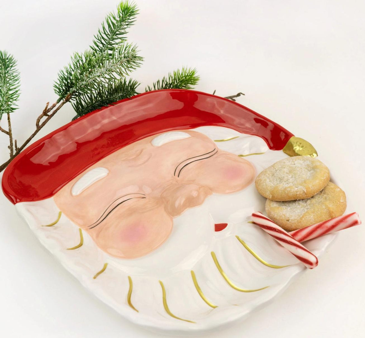 Red Santa Platter-Serving Platter-Parc Decor