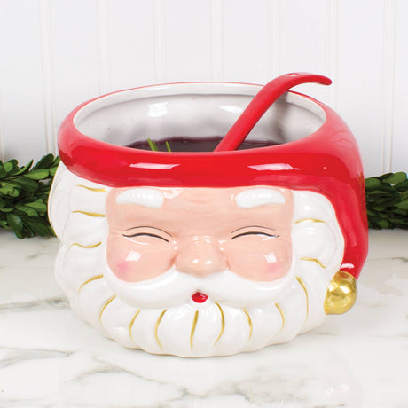 Red Santa Punch Bowl & Ladle-Punch Bowl-Parc Decor