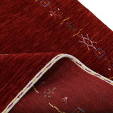 Red Tribal Border Design Hand Loomed Wool Area Rug