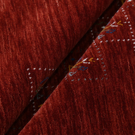 Red Tribal Geometrical Design Wool Area Rug
