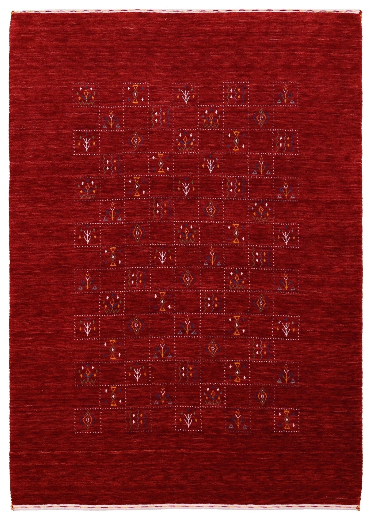 Red Tribal Geometrical Design Wool Area Rug