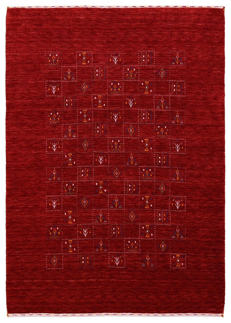Red Tribal Geometrical Design Wool Area Rug
