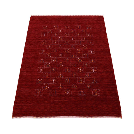 Red Tribal Geometrical Design Wool Area Rug